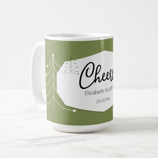 Einfaches modernes Baum-Muster Kaffeetasse (Vorderseite Links)