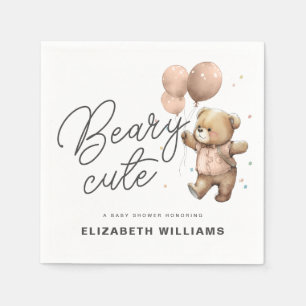 Einfaches modernes Beary Niedlich Baby Dusche Part Serviette