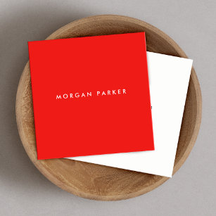 Einfaches, modernes, Berufliches, helles Rotes Pla Quadratische Visitenkarte