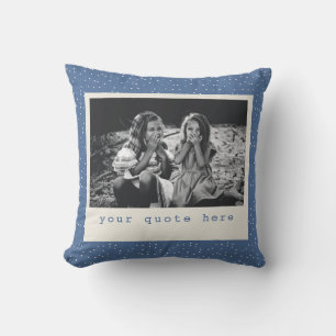 Einfaches, modernes Blue Dots Personalisiertes Fot Kissen