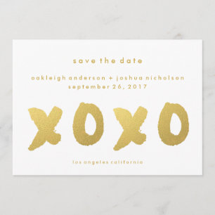 Einfaches modernes des Chic-Gold  XOXO Save the Save The Date