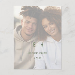 Einfaches modernes druckbares Datum speichern Postkarte