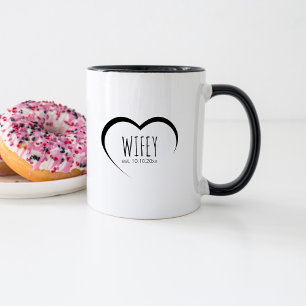 Einfaches Modernes Ehefrauchen Festgelegtes Datum  Tasse