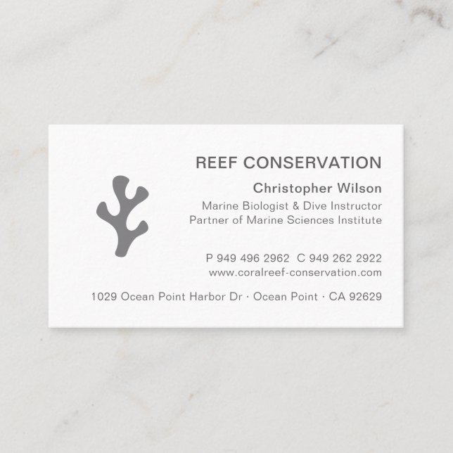 Einfaches modernes elegantes Berufliches Korallenr Visitenkarte (Vorderseite)