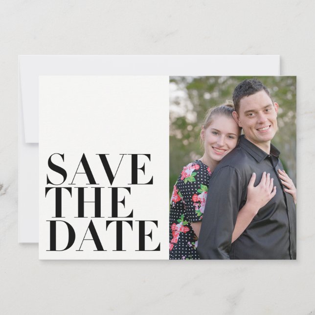 Einfaches modernes elegantes Minimalistisches Foto Save The Date (Vorderseite)
