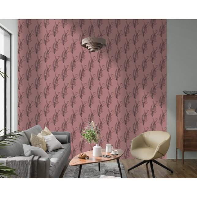 Einfaches modernes elegantes Wheat Pattern Mauve Tapete (Von Creator hochgeladen)