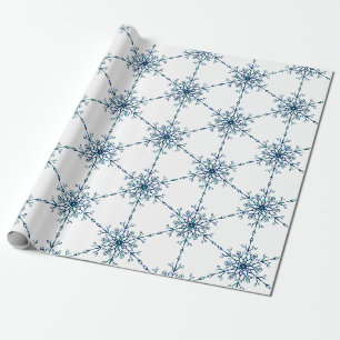 Einfaches modernes elegantes Winter-Schneeflocken- Geschenkpapier