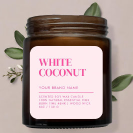 Einfaches, modernes Etikett für Kerzen Quadratischer Aufkleber