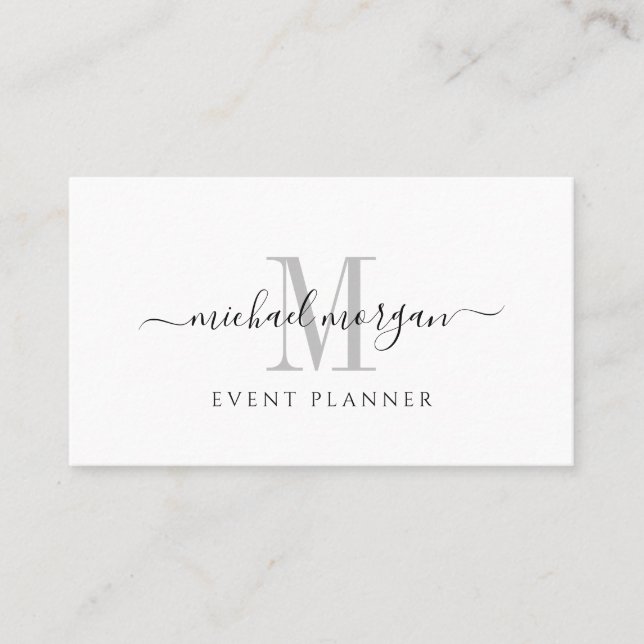 Einfaches modernes Eventplaner-Script Geschäft Visitenkarte (Vorderseite)