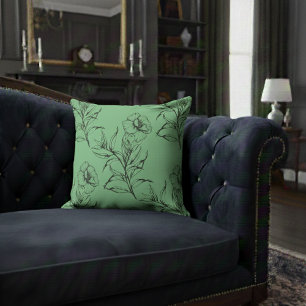 Einfaches, modernes, florales Boho-Muster leuchten Kissen