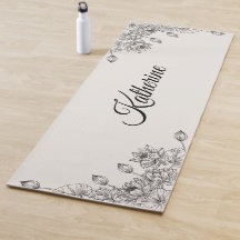 Einfaches modernes florales Schriftname Creme Lotu