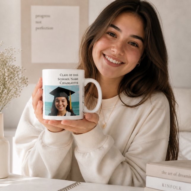 Einfaches modernes Foto Absolvent Kaffeetasse (Von Creator hochgeladen)