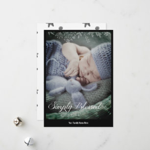 Einfaches modernes Foto   Einfach gesegnet Feiertagskarte