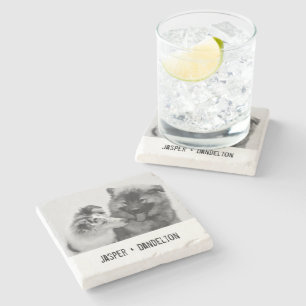 Einfaches, modernes Foto für Haustiere oder Person Steinuntersetzer