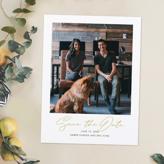 Einfaches modernes Foto Hochzeit rettet das Datum Ankündigungspostkarte (Von Creator hochgeladen)