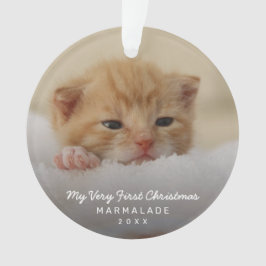 Einfaches modernes Foto Kitten Cat First Christmas Ornament