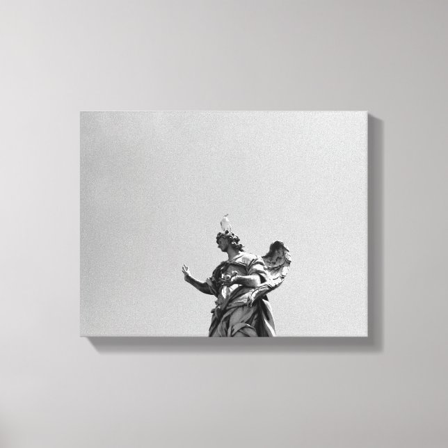 Einfaches, modernes Foto mit Möwen auf der Statue Leinwanddruck (Vorderseite)