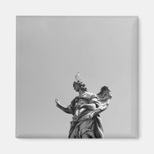 Einfaches, modernes Foto mit Möwen auf der Statue Magnet