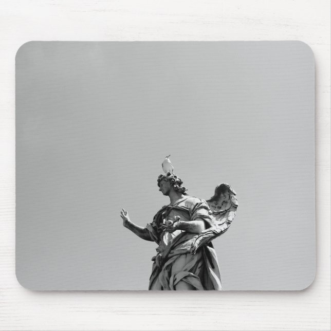 Einfaches, modernes Foto mit Möwen auf der Statue Mousepad (Vorne)