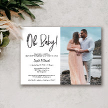 Einfaches modernes Foto Oh Baby Couple Dusche