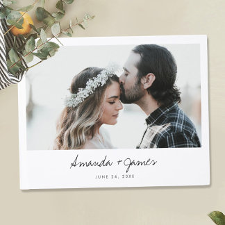 Einfaches modernes Foto Personalisiert Hochzeit Gästebuch