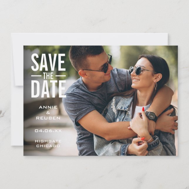 Einfaches modernes Foto Save The Date (Vorderseite)