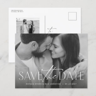 Einfaches, modernes Foto Save the Date Ankündigungspostkarte