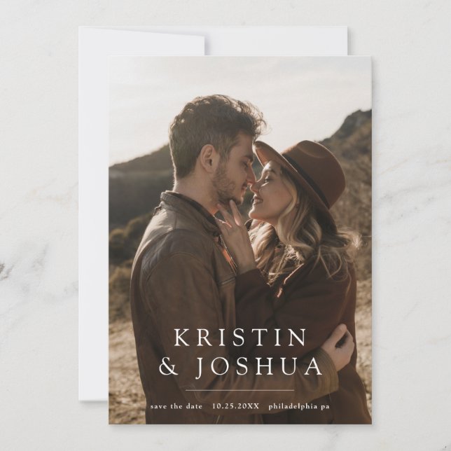 Einfaches modernes Foto Save the Date Einladung (Vorderseite)