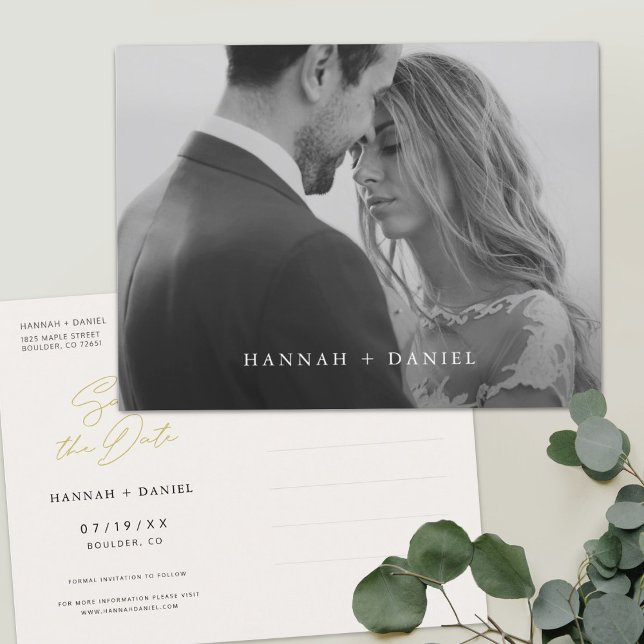 Einfaches, modernes Foto Save the Date Einladungspostkarte (Von Creator hochgeladen)