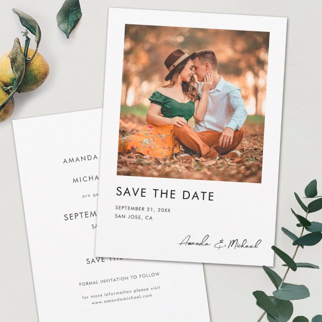 Einfaches modernes Foto Save the Date Hochzeitskar (Von Creator hochgeladen)