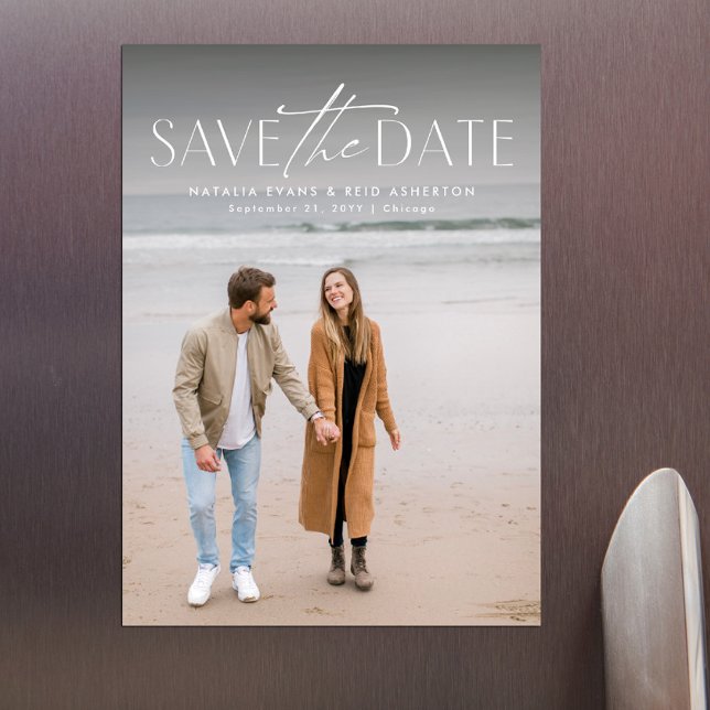 Einfaches, modernes Foto Save the Date Magneteinladung (Von Creator hochgeladen)