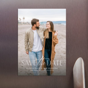 Einfaches, modernes Foto Save the Date Magneteinladung
