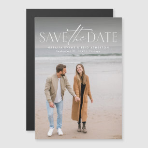Einfaches, modernes Foto Save the Date Magneteinladung