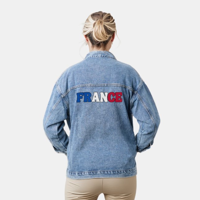 Einfaches, modernes französisches Flag-Apparel Jeansjacke (Modell)