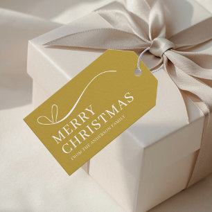 Einfaches modernes Frohe Weihnachten Gold Geschenkanhänger