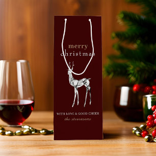 Einfaches modernes frohes Weihnachten Kristall Ren Geschenktüte Für Weinflaschen