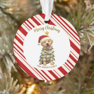 Einfaches modernes frohes Weihnachten Lab Welpen Ornament