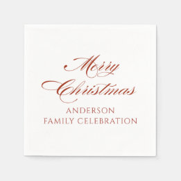 Einfaches modernes frohes Weihnachten Serviette