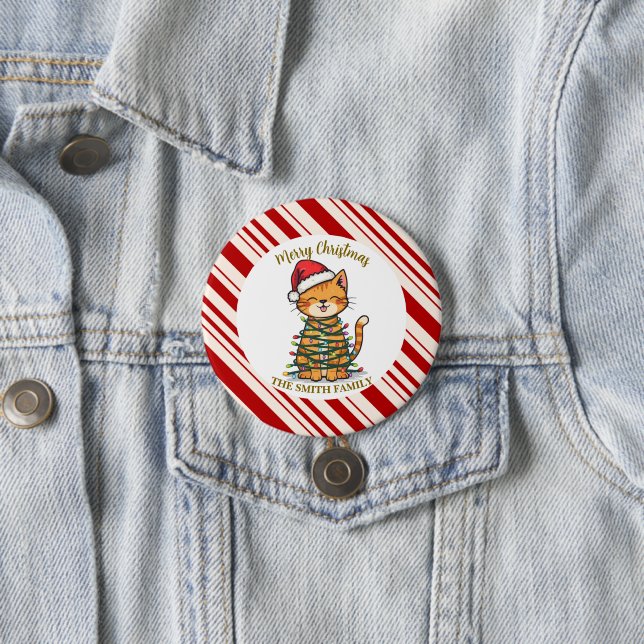 Einfaches modernes frohes Weihnachts-Kätzchen CatM Button (Beispiel)
