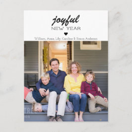 Einfaches modernes fröhliches New Year Heart Foto Postkarte