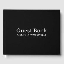 Einfaches modernes Gästebuch | Schwarz