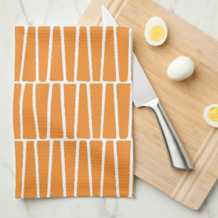 Einfaches modernes geometrisches oranges Muster Geschirrtuch
