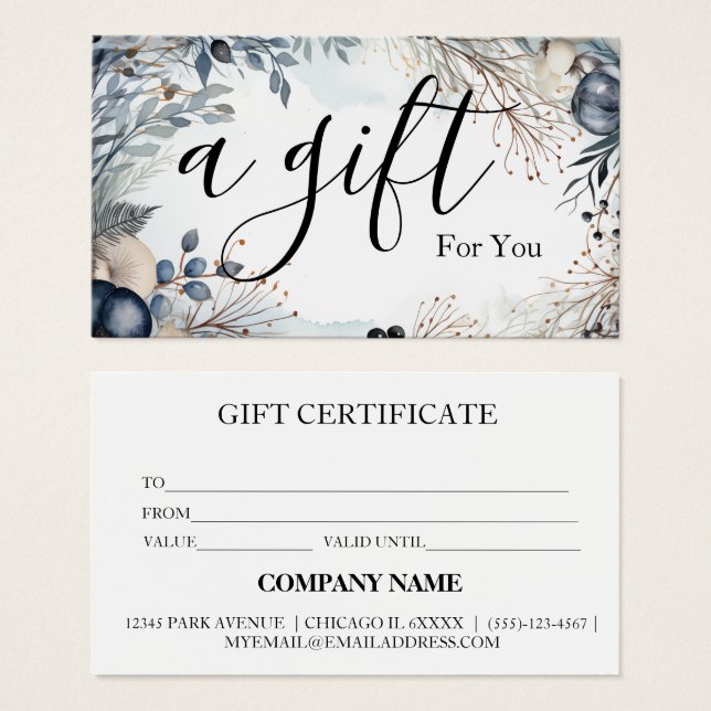 Einfaches & modernes Geschäft Geschenkgutschein (Vorne & Hinten)