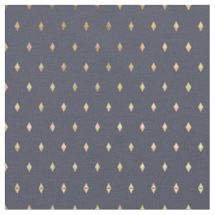 Einfaches, modernes Gold Diamond Navy Blue Muster Stoff