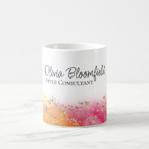 Einfaches, modernes Gold-Pink-Geschäft Kaffeetasse