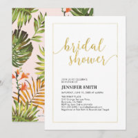 Einfaches modernes Gold Tropical Wedding Brautpart