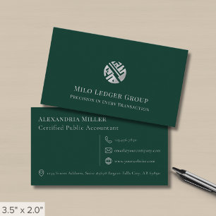 Einfaches, modernes Green Luxe Logo Visitenkarte