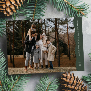 Einfaches modernes grünes Weihnachtsfoto mit welli Feiertagskarte