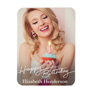 Einfaches modernes Happy Birthday Foto Magnet