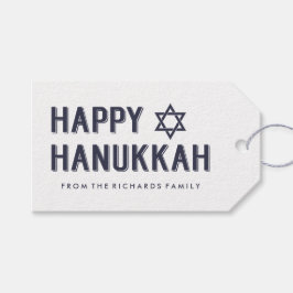 Einfaches modernes Happy Hanukkah mit Star von Dav Geschenkanhänger